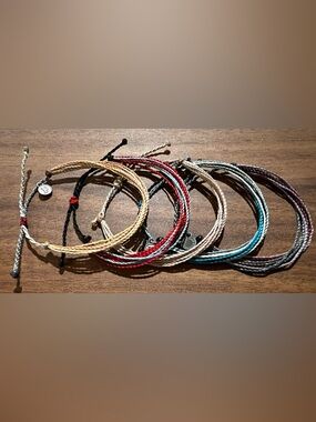 Pura Vida Bracelet Lot Of 5 Multicolor String Cord Adjustable Womens Boho